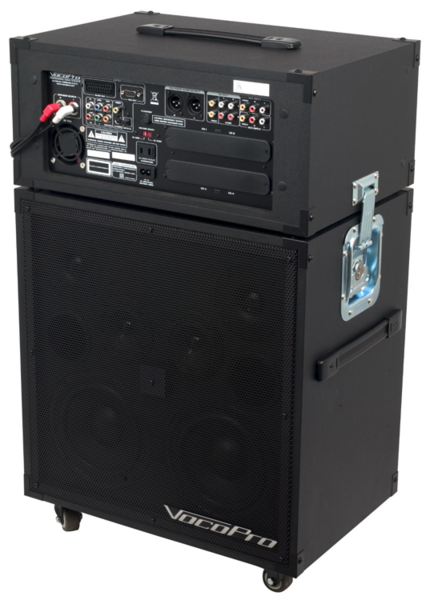 200W 4-CHANNEL MULTI-FORMAT PORTABLE P.A. SYSTEM WITH DIGITAL RECORDER AND 2 WIRED MICS